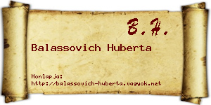 Balassovich Huberta névjegykártya